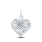 Sterling Silver Round Diamond Heart Pendant 1/4 Cttw - Splendid Jewellery