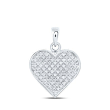 Load image into Gallery viewer, Sterling Silver Round Diamond Heart Pendant 1/4 Cttw - Splendid Jewellery