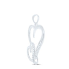 Sterling Silver Round Diamond Sterling Silver Womens Double Heart Pendant 1/10 Cttw - Splendid Jewellery