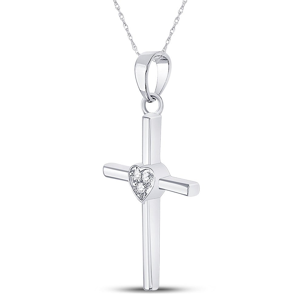 Sterling Silver Round Diamond Pendant 0.03 Cttw - Splendid Jewellery