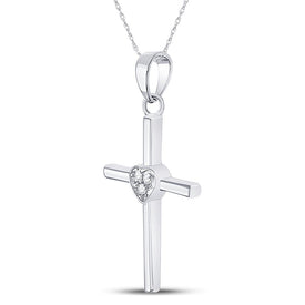 Sterling Silver Round Diamond Pendant 0.03 Cttw - Splendid Jewellery
