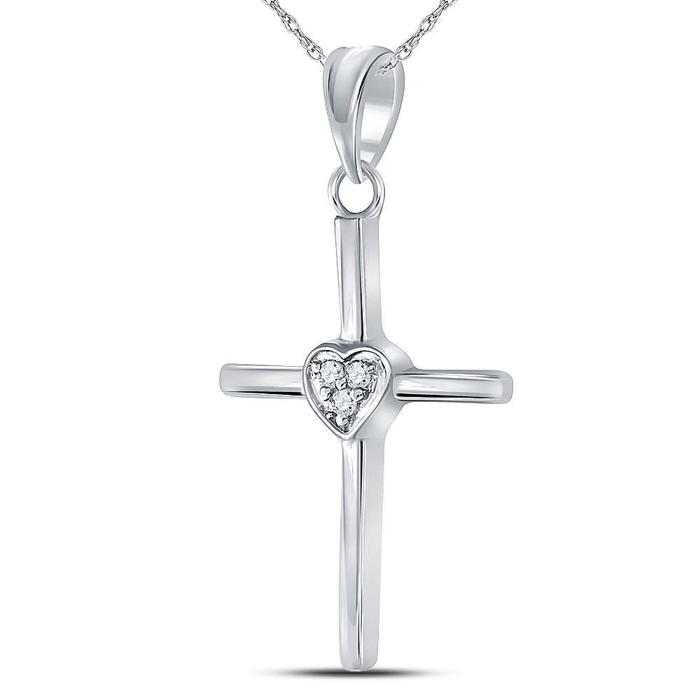 Sterling Silver Round Diamond Pendant 0.03 Cttw - Splendid Jewellery