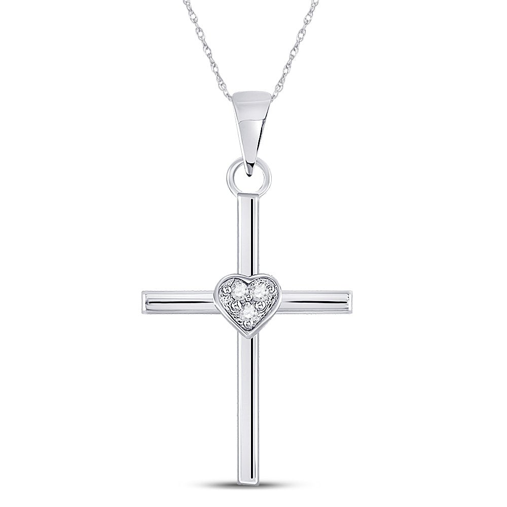 Sterling Silver Round Diamond Pendant 0.03 Cttw - Splendid Jewellery