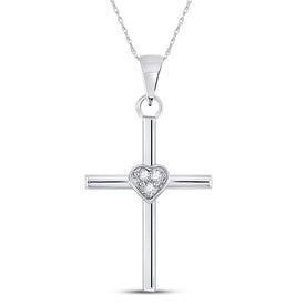 Sterling Silver Round Diamond Pendant 0.03 Cttw - Splendid Jewellery