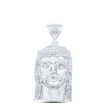 Load image into Gallery viewer, Sterling Silver Round Diamond Jesus Face Christ Charm Pendant 1/4 Cttw - Splendid Jewellery