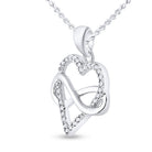 Sterling Silver Round Diamond Heart Pendant 1/6 Cttw - Splendid Jewellery