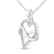 Load image into Gallery viewer, Sterling Silver Round Diamond Heart Pendant 1/6 Cttw - Splendid Jewellery