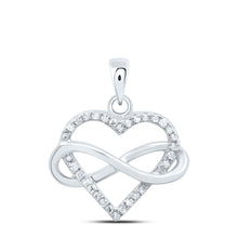 Load image into Gallery viewer, Sterling Silver Round Diamond Heart Pendant 1/6 Cttw - Splendid Jewellery