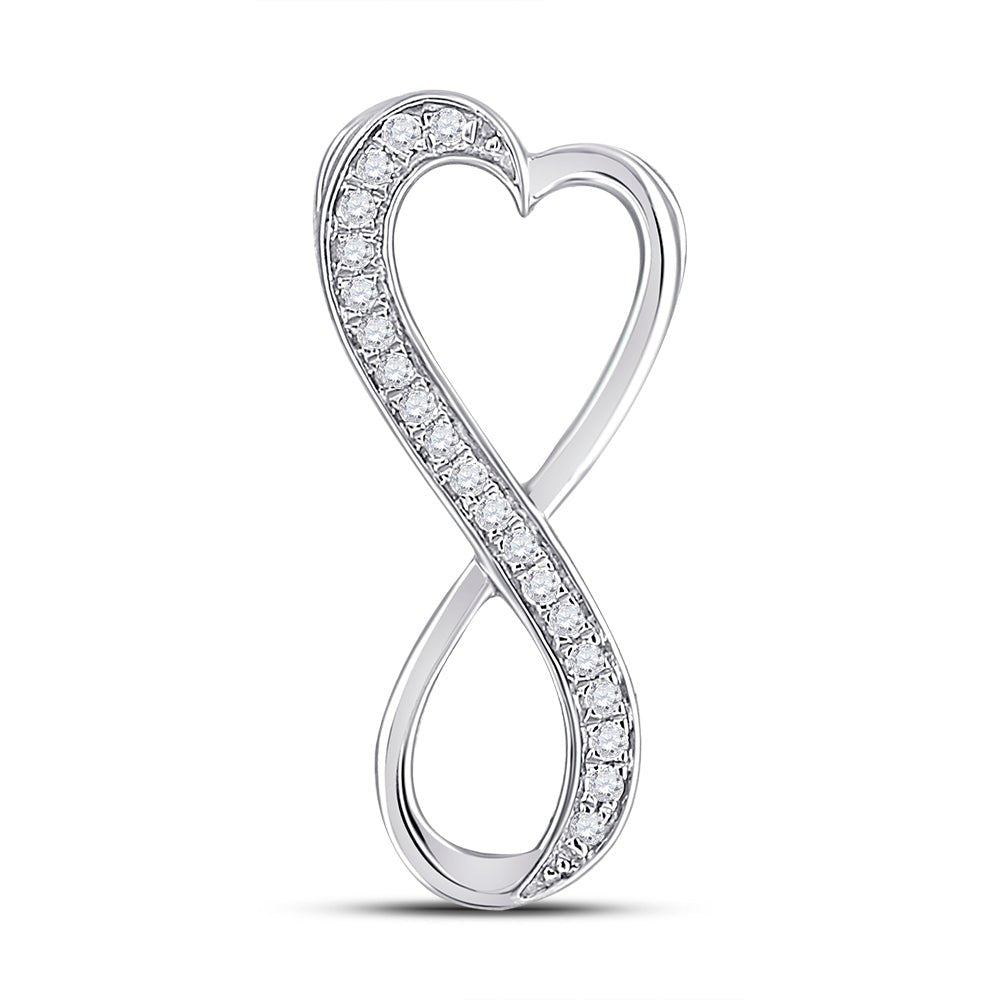 Sterling Silver Round Diamond Pendant 1/10 Cttw - Splendid Jewellery