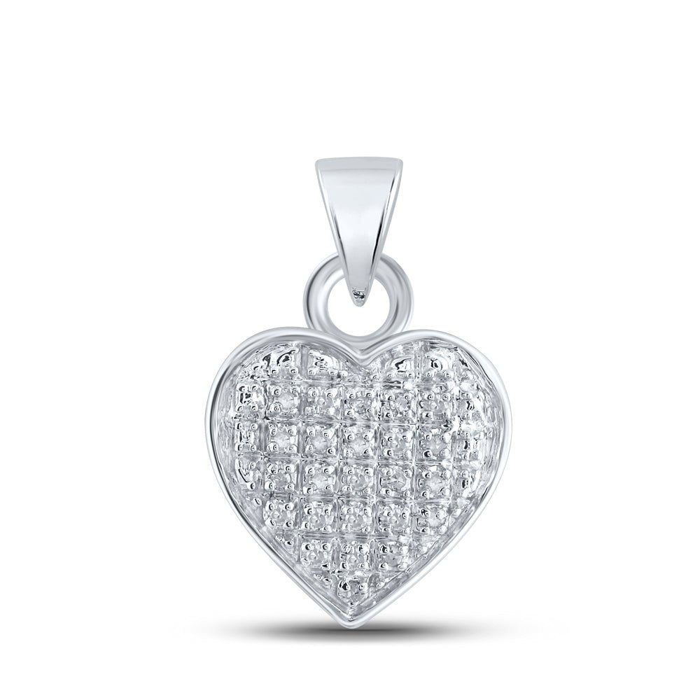 Sterling Silver Round Diamond Micro - Pave Pendant 1/20 Cttw - Splendid Jewellery