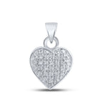 Sterling Silver Round Diamond Micro - Pave Pendant 1/20 Cttw - Splendid Jewellery