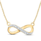 10K Yellow Gold Round Diamond White Infinity Love Pendant Necklace 1/20 Cttw - Splendid Jewellery
