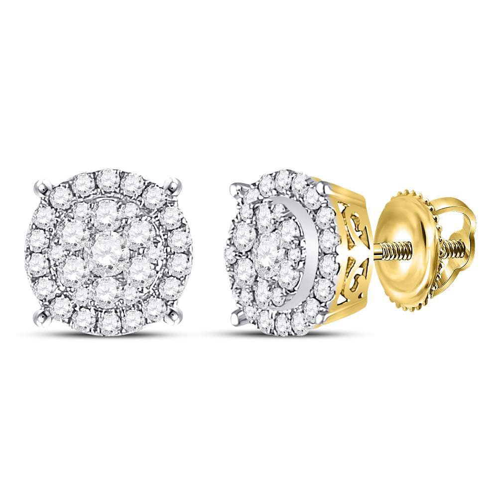 14K Yellow Gold Modern Diamond Earrings for Everyday Wear - Splendid Jewellery