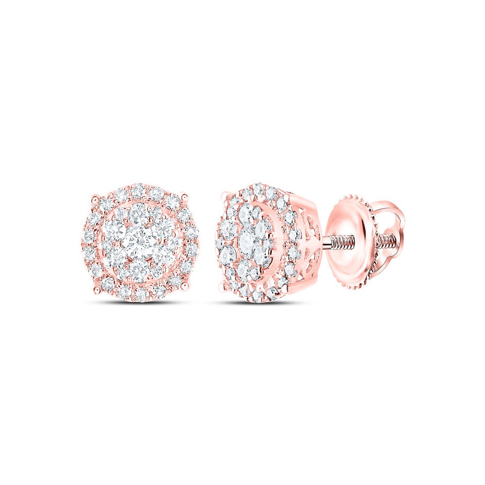 14K Rose Gold Modern Diamond Earrings with Elegant Styling - Splendid Jewellery