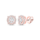 14K Rose Gold Modern Diamond Earrings with Elegant Styling - Splendid Jewellery