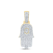 Load image into Gallery viewer, 10K Yellow Gold Round Diamond Hamsa Charm Pendant 1/2 Cttw - Splendid Jewellery