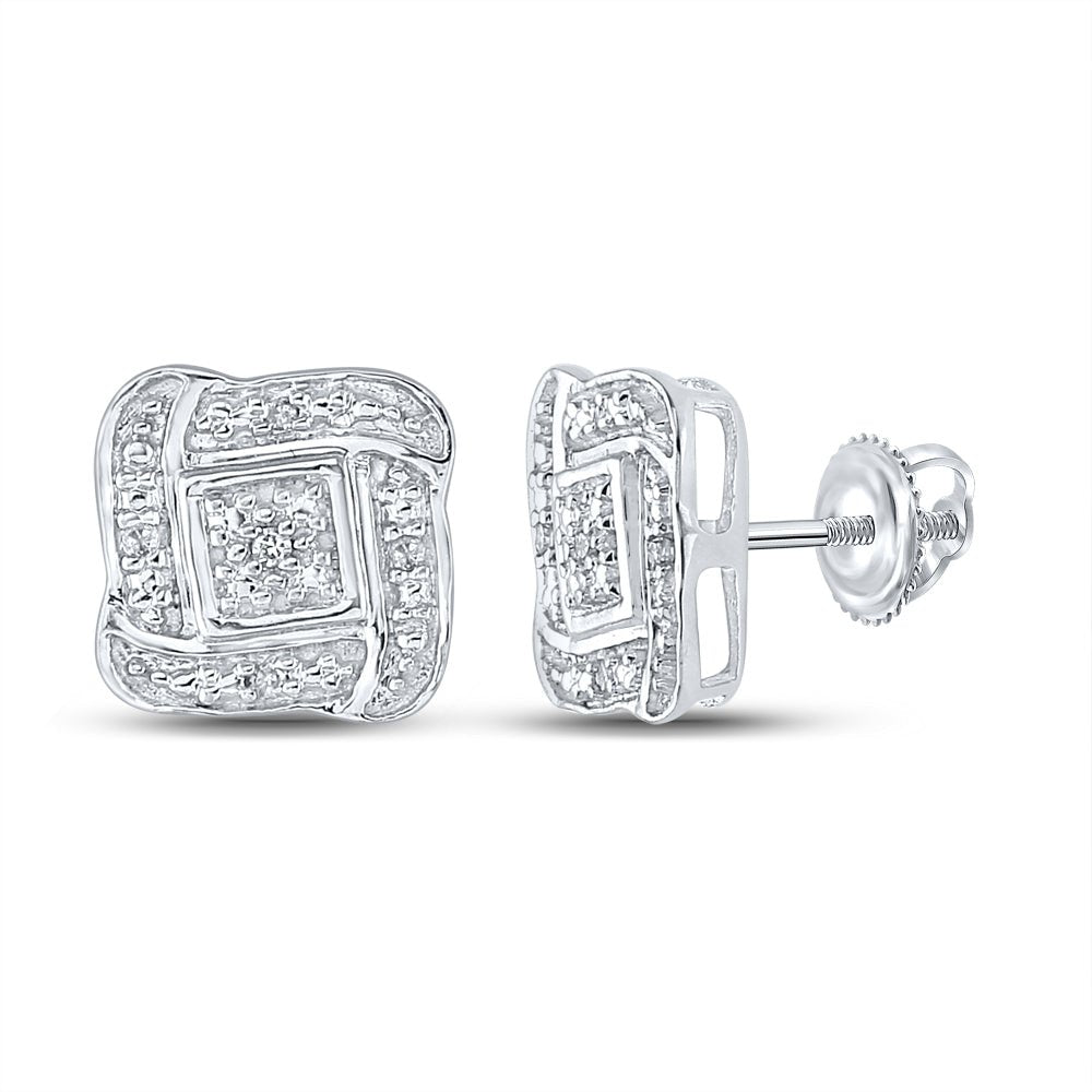 Round Diamond Cluster Earrings 1/20 Cttw - Splendid Jewellery