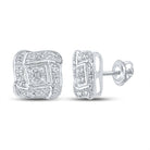 Round Diamond Cluster Earrings 1/20 Cttw - Splendid Jewellery