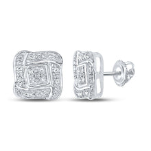 Load image into Gallery viewer, Round Diamond Cluster Earrings 1/20 Cttw - Splendid Jewellery