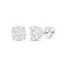 14K White Gold Modern Diamond Earrings for Everyday Wear - Splendid Jewellery