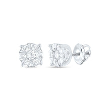 Load image into Gallery viewer, 14K White Gold Modern Diamond Earrings for Everyday Wear - Splendid Jewellery