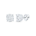 14K White Gold Modern Diamond Earrings for Everyday Wear - Splendid Jewellery