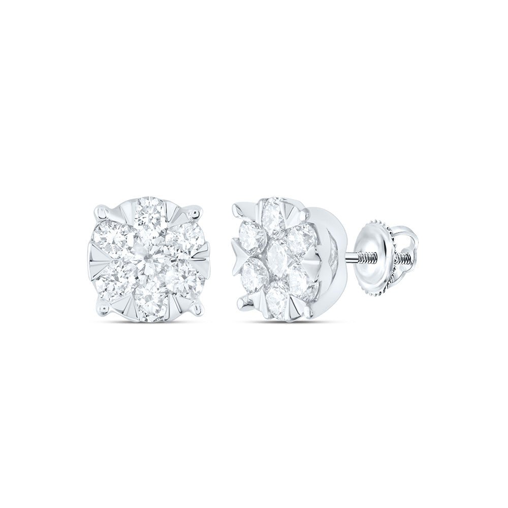 Diamond Cluster Earrings with Natural Sparkle with Elegant Styling - Splendid Jewellery