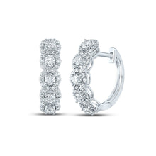 Load image into Gallery viewer, Diamond Hoop Earrings in 14K White Gold with Natural Sparkle - Splendid Jewellery