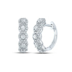 Diamond Hoop Earrings in 14K White Gold with Natural Sparkle - Splendid Jewellery