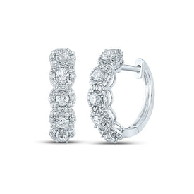 Diamond Hoop Earrings in 14K White Gold with Natural Sparkle - Splendid Jewellery