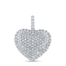 Load image into Gallery viewer, 14K White Gold Round Diamond Womens Fashion Heart Pendant 1 - 1 1/4 Cttw - Splendid Jewellery