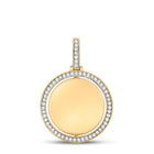 10K Yellow Gold Round Diamond Picture Memory Charm Pendant 1 3/8 Cttw - Splendid Jewellery