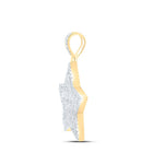 10K Yellow Gold Baguette Diamond Star Charm Pendant 3/4 Cttw - Splendid Jewellery