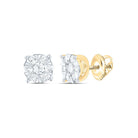 14K Yellow Gold Luxury Diamond Cluster Earrings Gift Edition - Splendid Jewellery