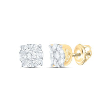 Load image into Gallery viewer, 14K Yellow Gold Luxury Diamond Cluster Earrings Gift Edition - Splendid Jewellery