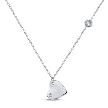 Load image into Gallery viewer, Sterling Silver Round Diamond Sterling Silver Womens Fashion Heart Necklace 1/20 Cttw - Splendid Jewellery