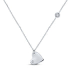 Sterling Silver Round Diamond Sterling Silver Womens Fashion Heart Necklace 1/20 Cttw - Splendid Jewellery