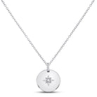 Sterling Silver Round Diamond Sterling Silver Womens Starburst Fashion Necklace 0.024 Cttw - Splendid Jewellery