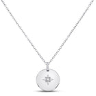Sterling Silver Round Diamond Sterling Silver Womens Starburst Fashion Necklace 0.024 Cttw - Splendid Jewellery