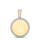10K Yellow Gold Round Diamond Circle Picture Memory Charm Pendant 5/8 Cttw - Splendid Jewellery