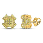 10K Yellow Gold Round Diamond Earring 1/2 Cttw - Splendid Jewellery