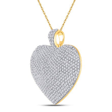 Load image into Gallery viewer, 14K Yellow Gold Round Diamond Heart Pendant 2 Cttw - Splendid Jewellery