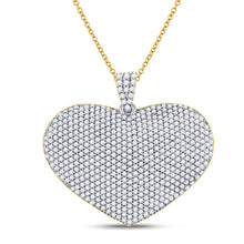 Load image into Gallery viewer, 14K Yellow Gold Round Diamond Heart Pendant 2 Cttw - Splendid Jewellery