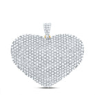 14K Yellow Gold Round Diamond Heart Pendant 3 Cttw - Splendid Jewellery