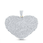 14K Yellow Gold Round Diamond Heart Pendant 3 Cttw - Splendid Jewellery