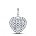 14K White Gold Round Diamond Heart Pendant 1/2 Cttw - Splendid Jewellery