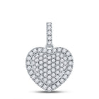 14K White Gold Round Diamond Heart Pendant 1/2 Cttw - Splendid Jewellery