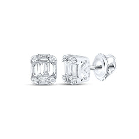 14K White Gold Diamond Earrings for Everyday Wear - Splendid Jewellery