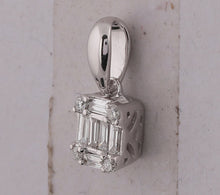 Load image into Gallery viewer, 14K White Gold Baguette Diamond Womens Baguette Fashion Cluster Pendant 1/8 Cttw - Splendid Jewellery