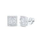 14K White Gold Modern Diamond Earrings - Splendid Jewellery